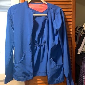 Med couture royal blue scrub jacket